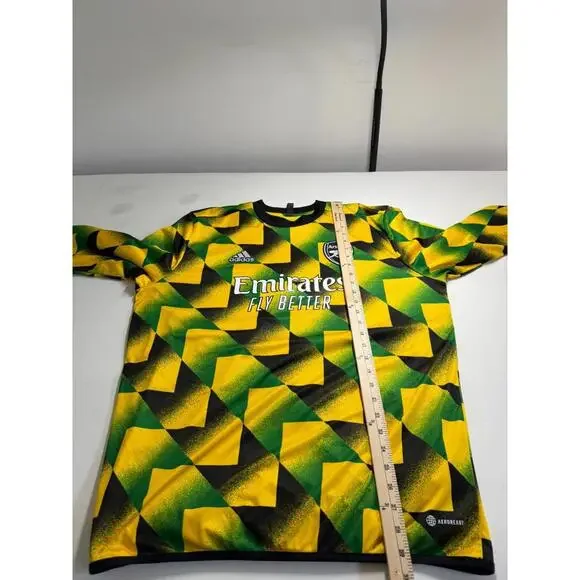 Arsenal Adidas Jamaica 2022 2023 Pre-Match Fleece Lined Jersey Large - Picture 6 of 6